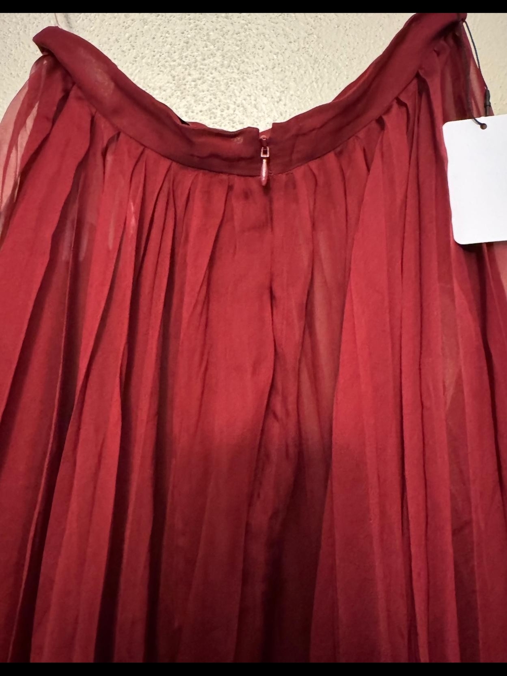 Valentino Burgundy Red Maxi Tulle Skirt 100% Silk Size EU 40 - Picture 4 of 5